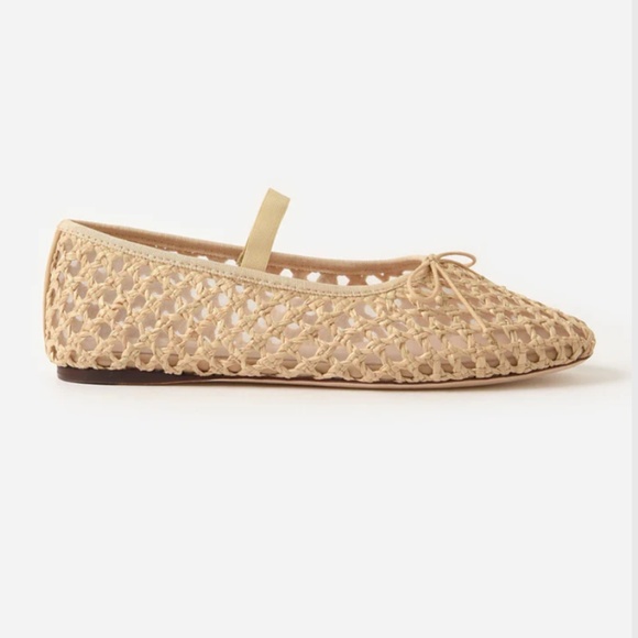 Loeffler Randall Leonie Raffia Ballet Flats 37.5 - Picture 3 of 5